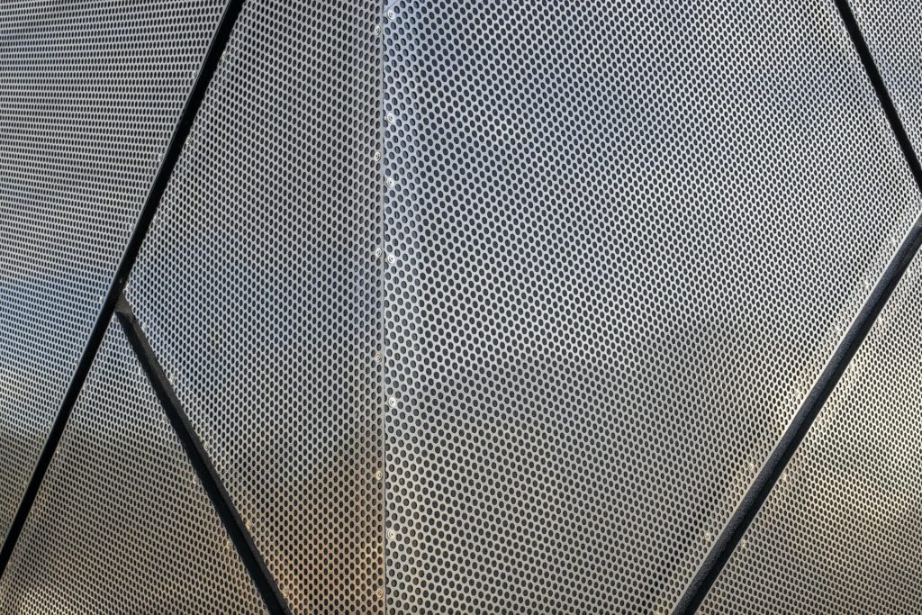 architectural metal panels, powder coated perforated