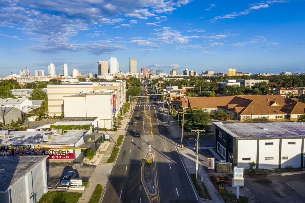 East view of downtown Tampa skyline taken from W. Kennedy.